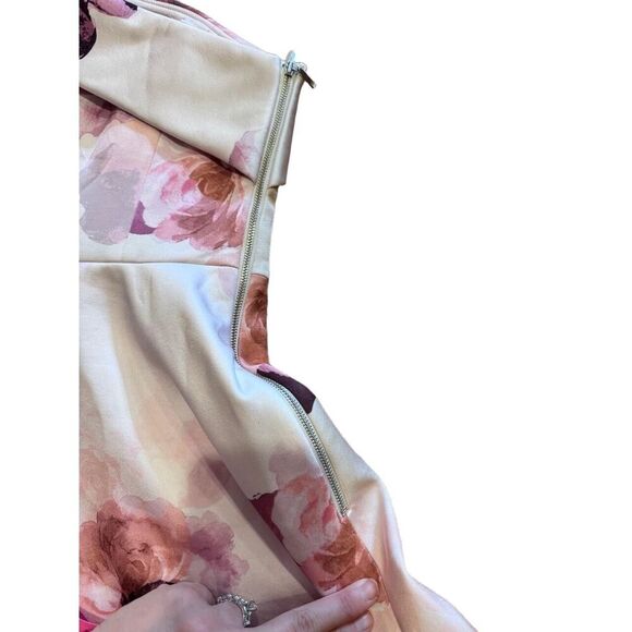 Keepsake Floral One Shoulder A-Line Dress Medium Homecoming Dress Feminine - Picture 8 of 9